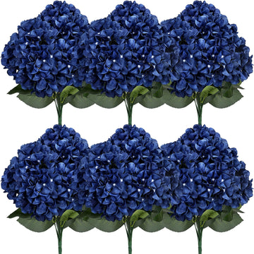 Navy Blue Large Artificial Bulk, 6 PCS, 54 Heads