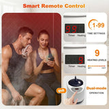 2 Person Sauna Box for Home, Protable Steam Sauna Tent with 660nm Red Light Therapy, 5-Layer Waterproof