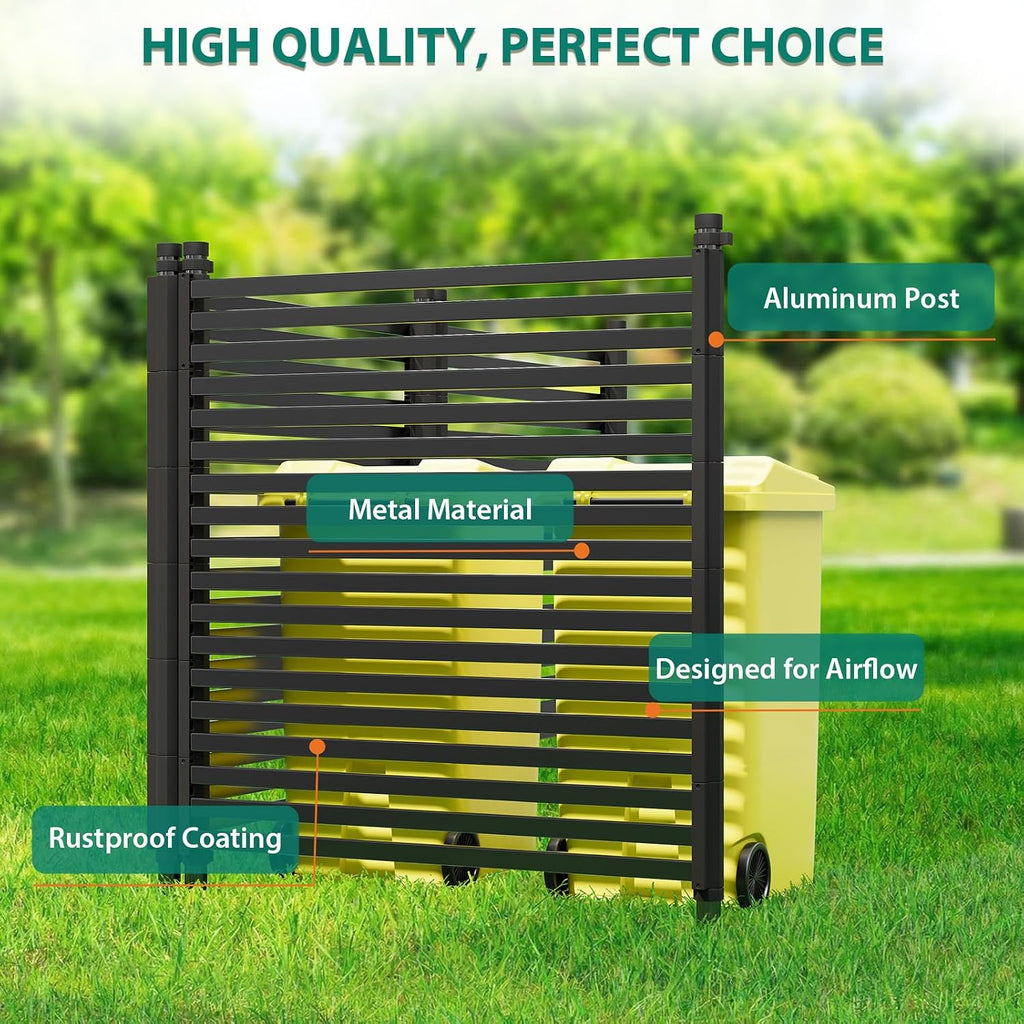 3 Pack Privacy Fence Panels for Outside, 48" h x 106" w No-Dig Metal Garden Fencing, Rustproof Decorative Panels for