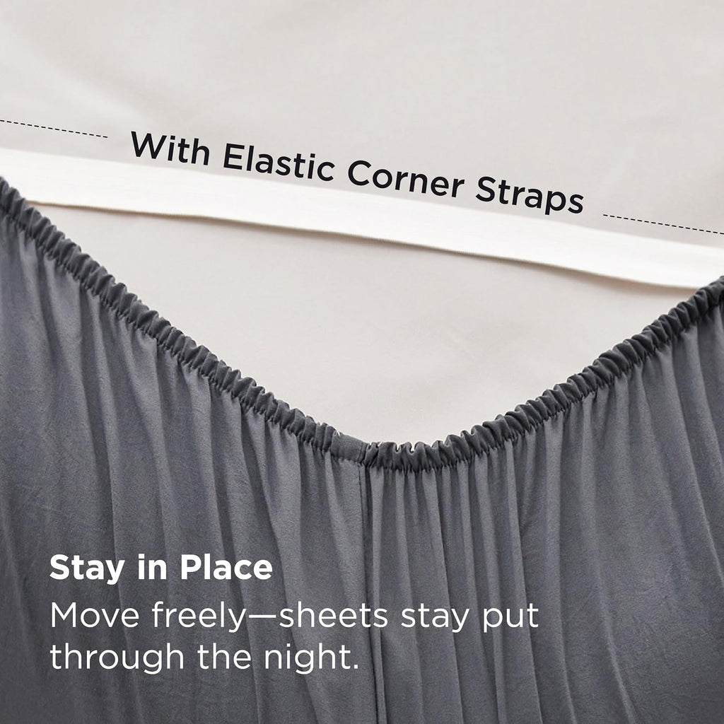 Deep Pocket Sheets - 6 Piece, Prewashed Ultra-Soft Sheet Set, Fits Mattresses Up to 18 Inches Thick