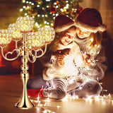 4 Pcs 5 Arm Crystal Candelabra Centerpieces for Tables 21.5 Inch Tall Crystal Candle Holders Bowlrty Events Table
