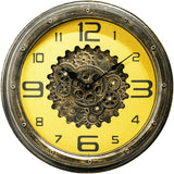 16 inch Large Gear Clock with Real Moving Gears, Steampunk Gold Wall Clock, Suitable for Living Rooms, Offices, Factories, Bedrooms, and...