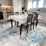Washable Area Rugs for Living Room 8x10 - Large Neutral Modern Abstract Rug