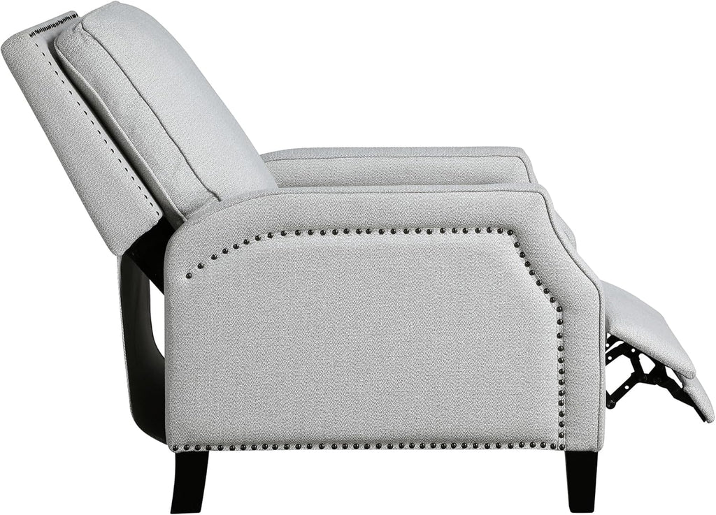 Push Back Recliner Chair, Reclining Sofa Armchair, Modern Recliner Sofa Chair with Footrest, Chenille Fabric Recliner