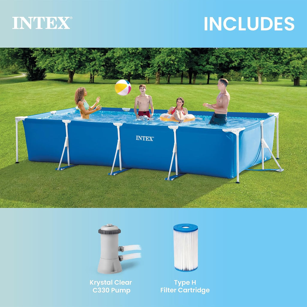 Metal Frame 14ft 9in x 7ft 3in x 33in Above Ground Pool Set w/Pump | 28279EH - 530 GPH Cartridge Filter Pump and Type