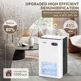 Dehumidifier for Home, 1000 sq.ft Dehumidifiers for Basement Bedroom Bathroom with 95 OZ Water Tank