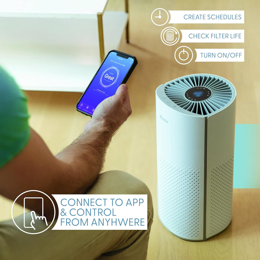 Air Purifiers for Home Large Room Pets Up to 1800 Ft² - Smart WiFi & Voice Control True HEPA Air Purifier For Home