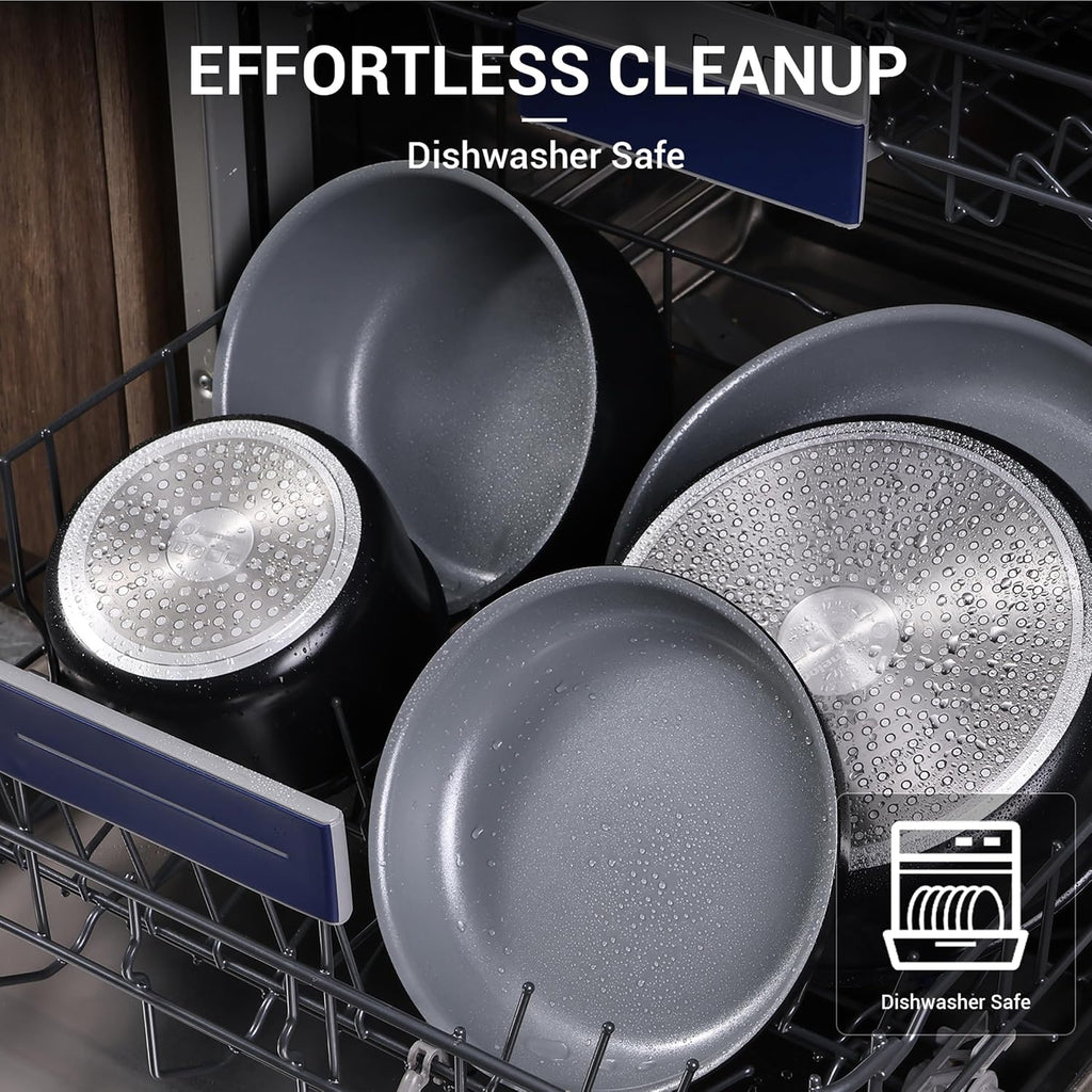 18-Piece Ceramic Pots and Pans Set Non Stick, Non Toxic Cookware Set with Removable Handles, Pot Sets for Cooking