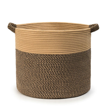 Blanket Basket, Woven Rope Storage Basket