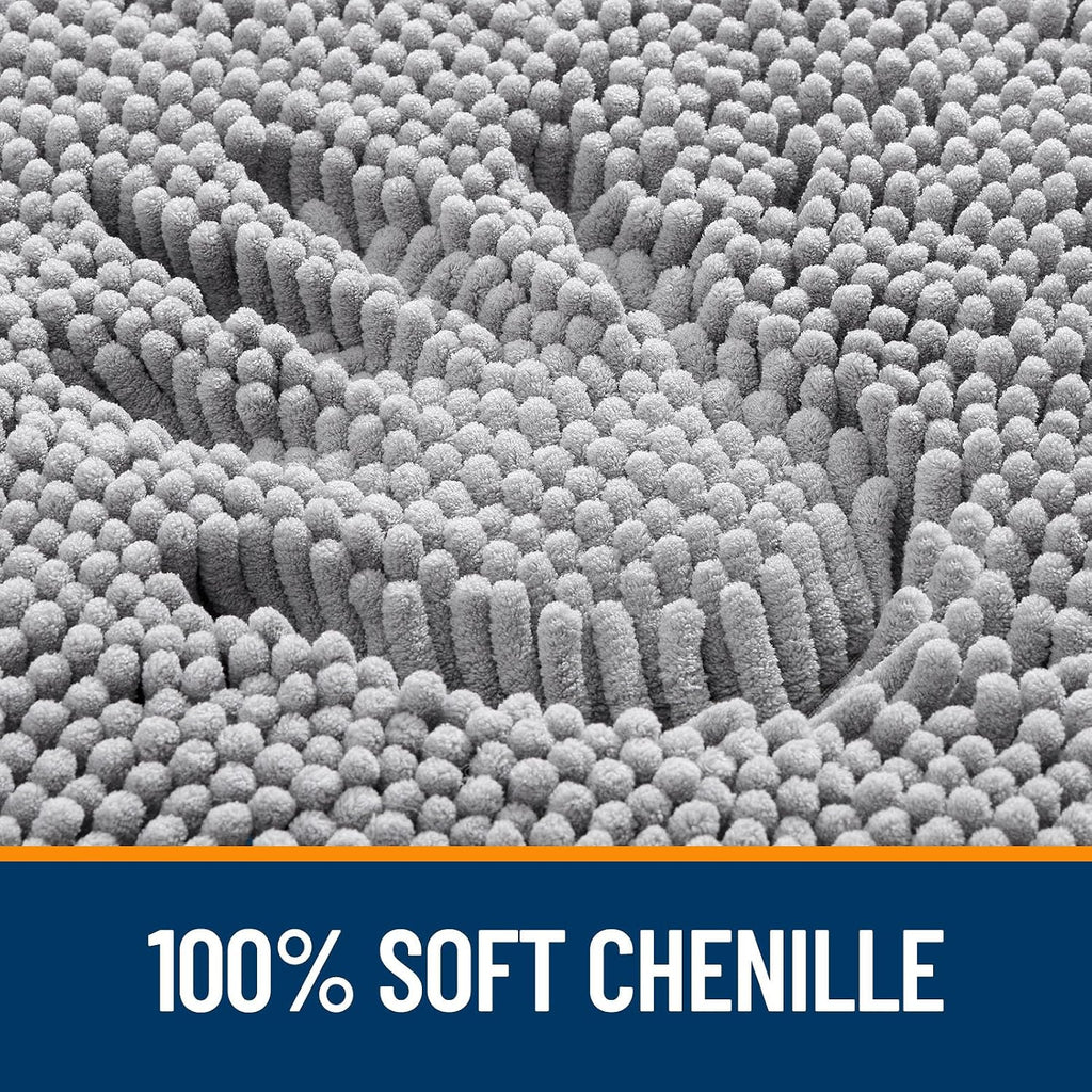 Bathroom Rugs 36x24, Extra Soft Absorbent Chenille Bath Rugs | Grey, Quick-Drying Rubber Backing, Machine Washable
