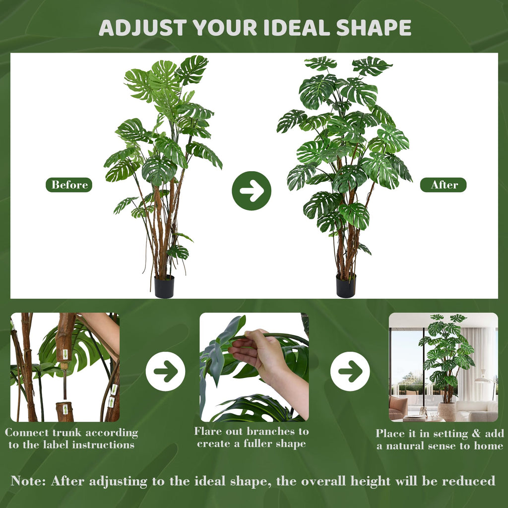 Artificial Monstera Deliciosa Tree 8FT with 27 Split Leaves