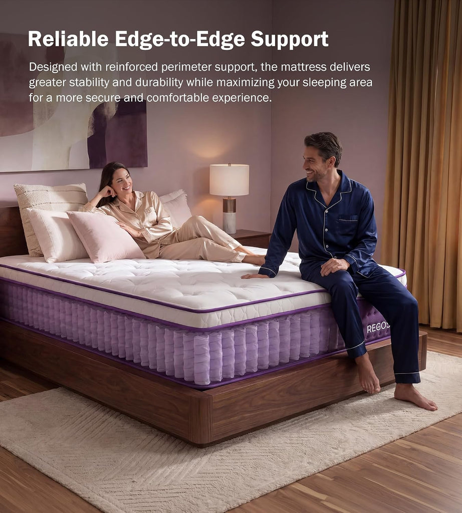 King Mattress 14 Inch Hybrid Mattress in a Box, Soft Medium Plush | Pocketed Springs and Gel Memory Foam, Medium
