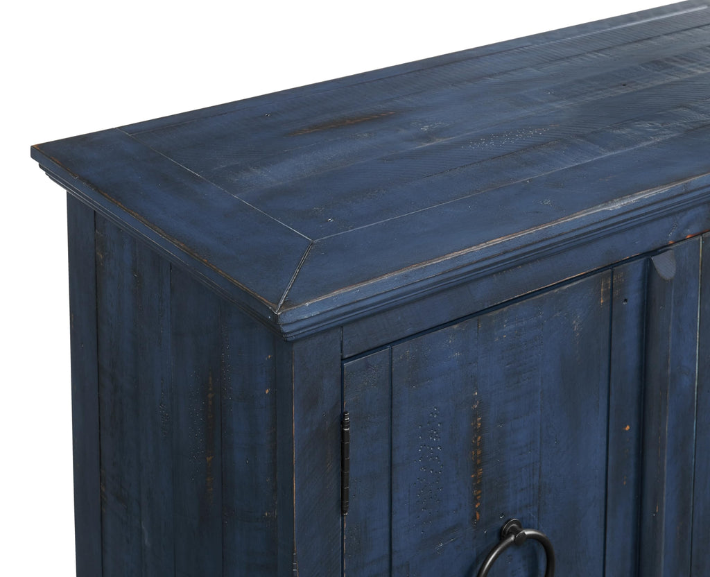Garden District 65" Solid Wood TV Stand, Rustic Blue