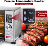 Air Fryer Toaster Oven Combo, 26.5QT Large Capacity with Visible Window, 11-in-1 Countertop Toaster Oven, 85% Less Oil