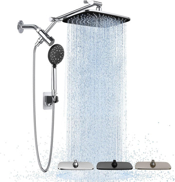 Wide High Pressure Rain Shower Head with Handheld, Handheld Shower Heads with Multi Spray Modes