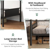 Bunk Bed Twin Over Twin, Heavy Duty Metal Bunkbeds with Ladder and Full-Length Guardrail