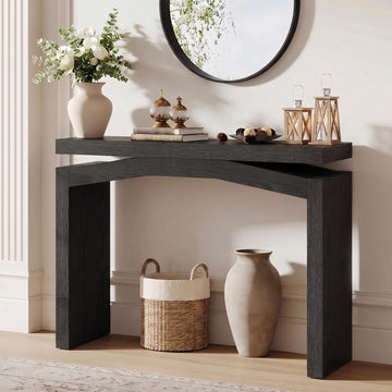 40-Inch Console Table, Farmhouse Sofa Table, Black