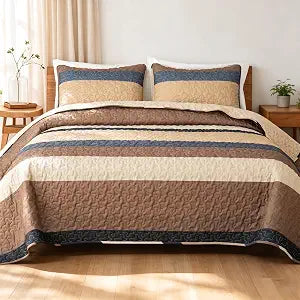 Reversible Camel Print Quilt Twin with 1 Pillow Sham