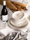 Plates and Bowls Sets for 4, 12 Piece Ceramic Dinnerware Sets, Kitchen Stoneware Dish Set, Chip Resistant