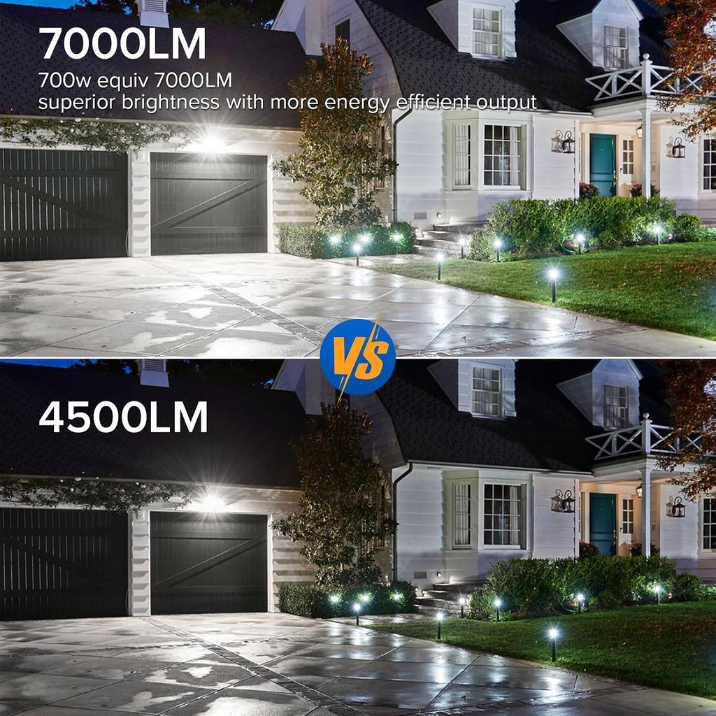 Hardwired Motion Sensor Flood Light, Dusk to Dawn Security Lights | 7000LM Ultra Bright, 54W 5000K Daylight, IP65