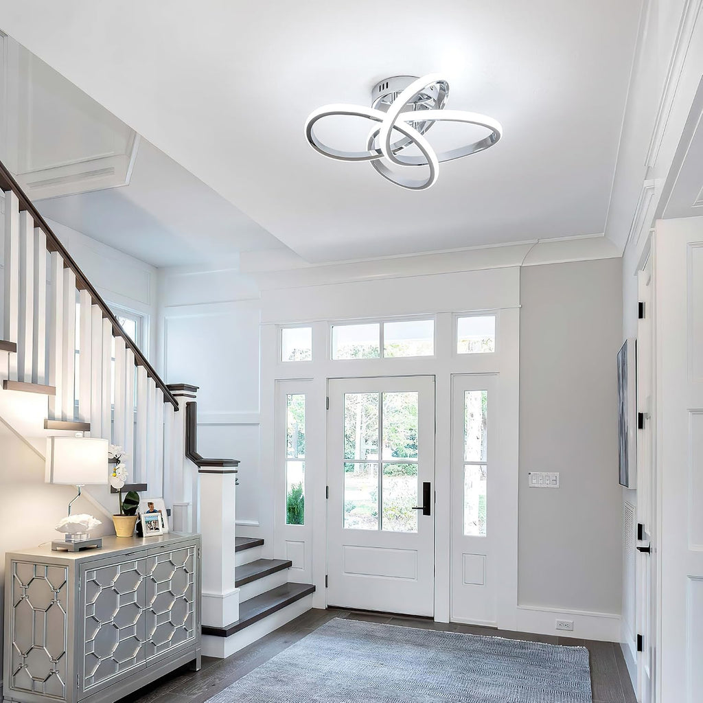 Modern LED Ceiling Light with Remote Control, Stepless Dimming, 3000-6000K Selectable, 36W, Dimmable LED Chandelier