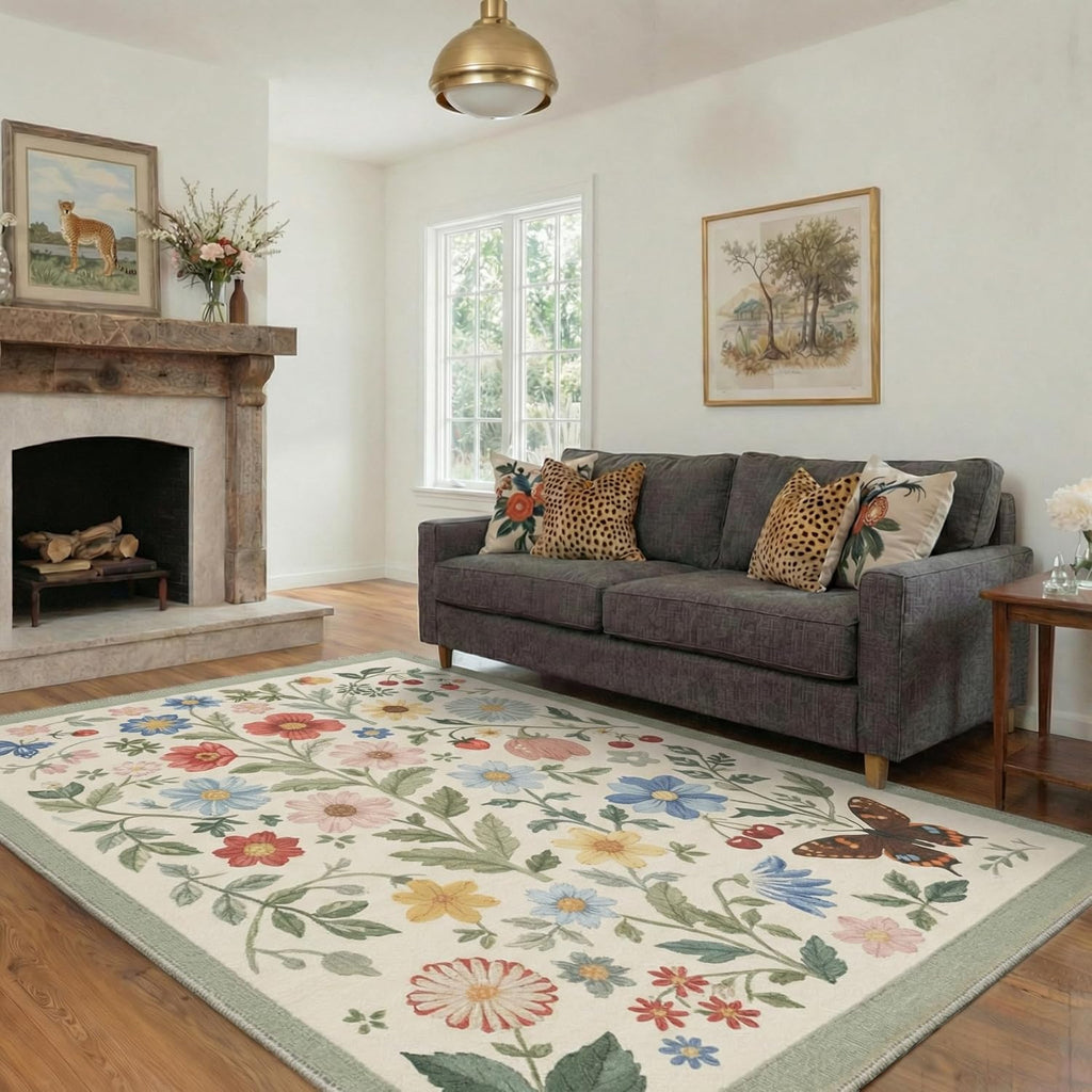 Indoor Outdoor Area Rug 5'x7', Machine Washable Rugs