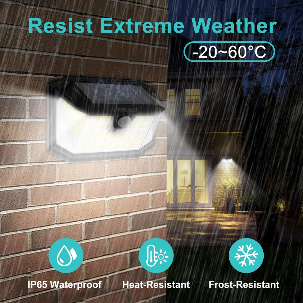 Solar Light Outdoor, Motion Sensor, 188 LED, IP65 Waterproof, 4 Pack