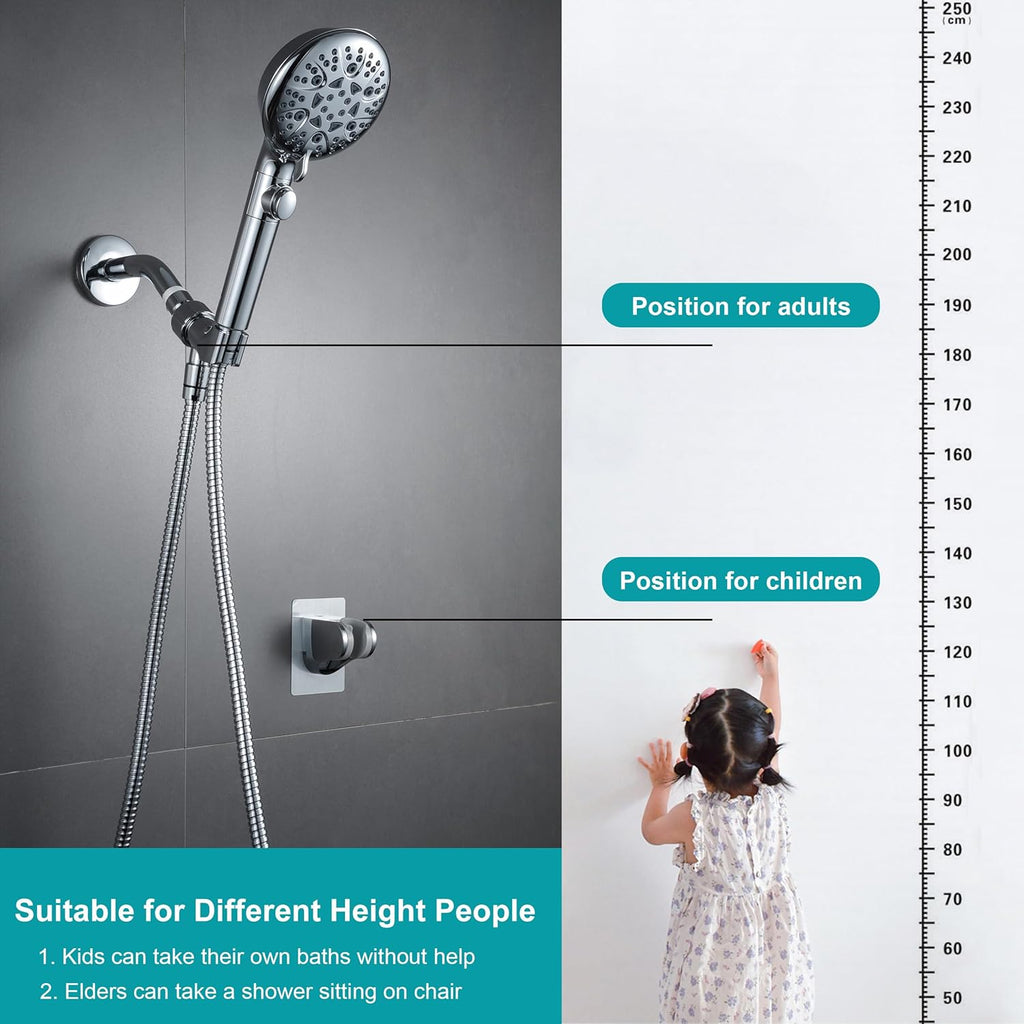 Handheld Shower Head with On Off Switch 8-Mode High Pressure Showerhead with 79 Inches Extra-long Stainless Steel Hose