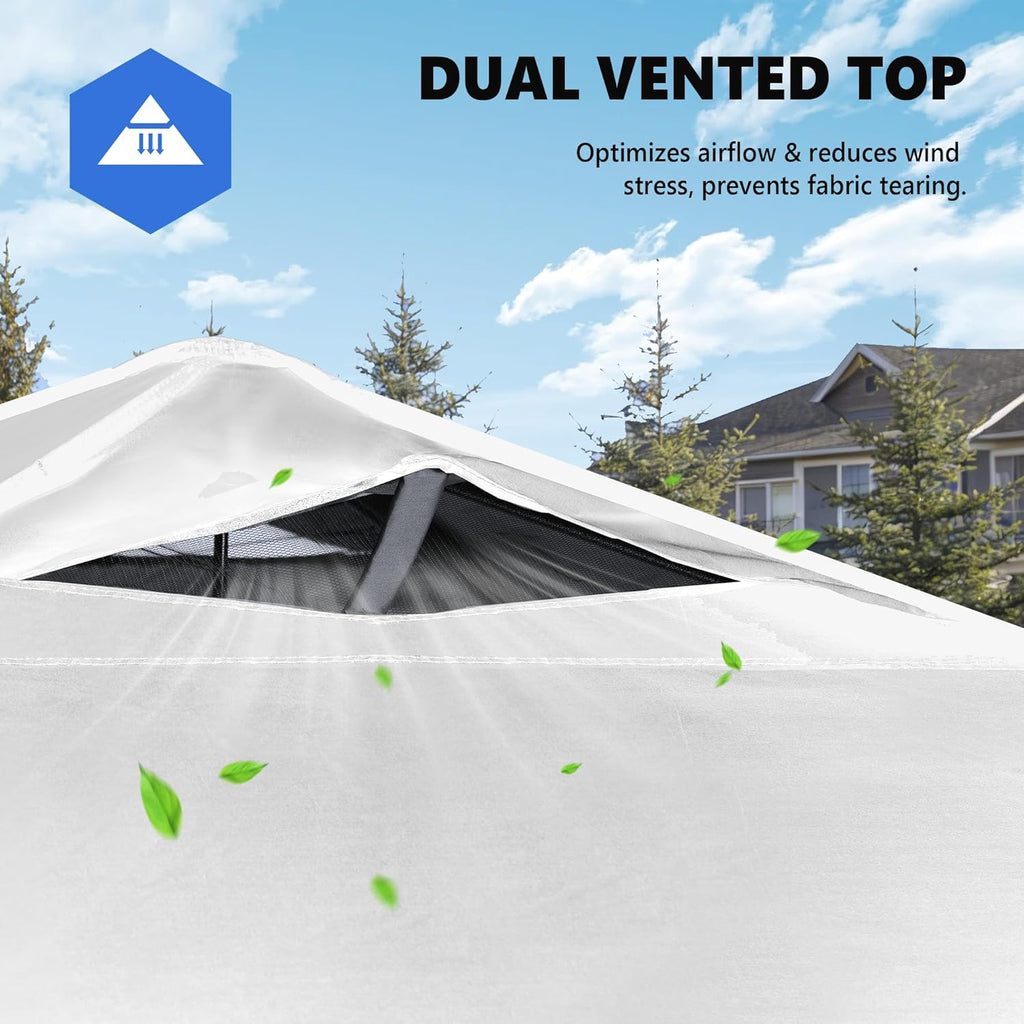 10x10ft 1-Person Pop Up Canopy Tent, Heavy Duty One Push Setup Portable Outdoor Shelter Events Camping with Rolling