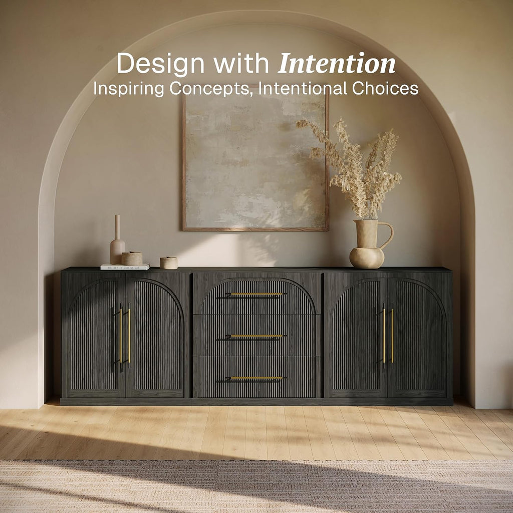 Jagger 3-Piece Modular Sideboard Buffet Cabinet - Ebony