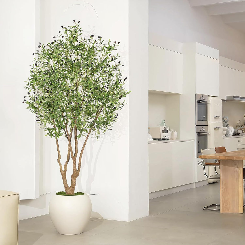 Faux Olive Tree 7ft with Large Branches and Realistic Fruits