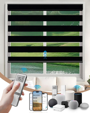 Motorized Blinds with Remote, Motorized Zebra Shades Work with Apple Homekit,Alexa,Google Home, Customized Electric