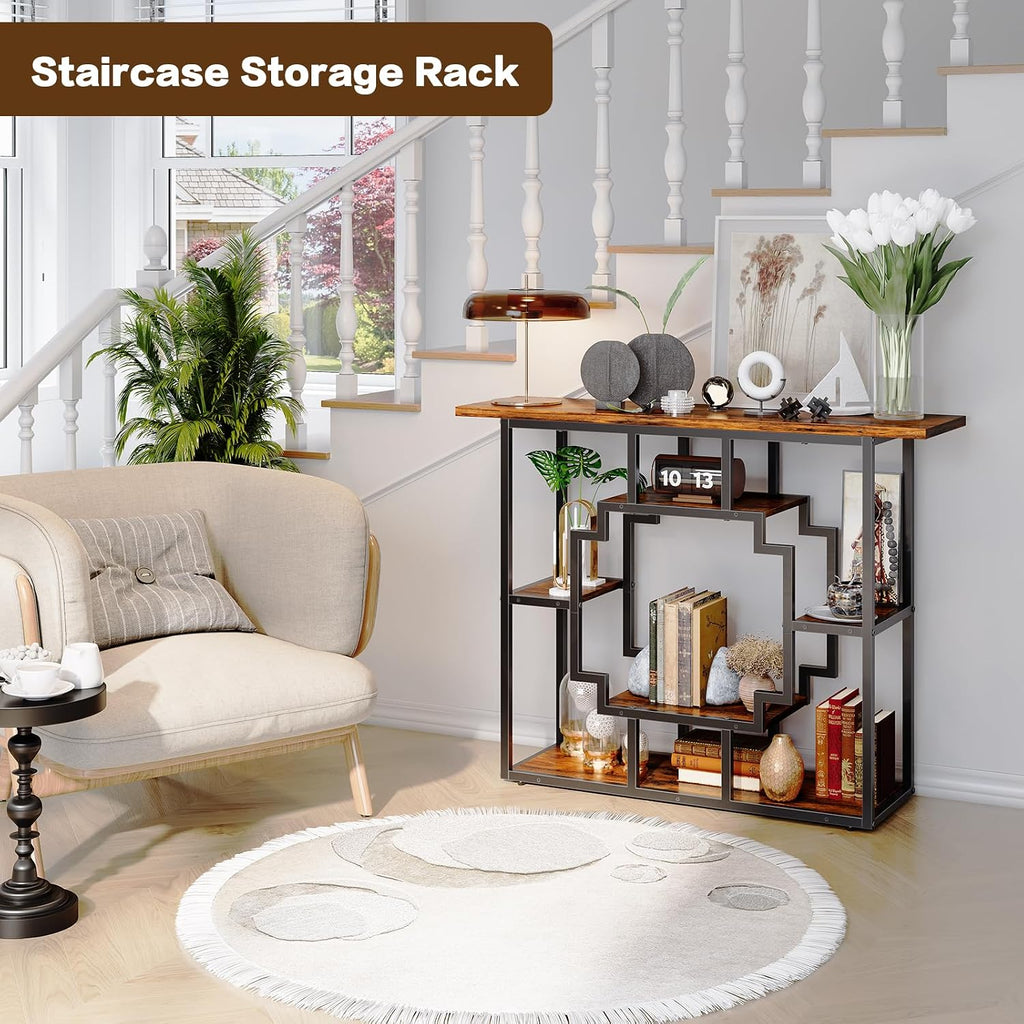 41.3 Inch Entryway Table, Narrow Console Table Behind Couch, Accent Sofa Table with Storage Shelves , Entrance