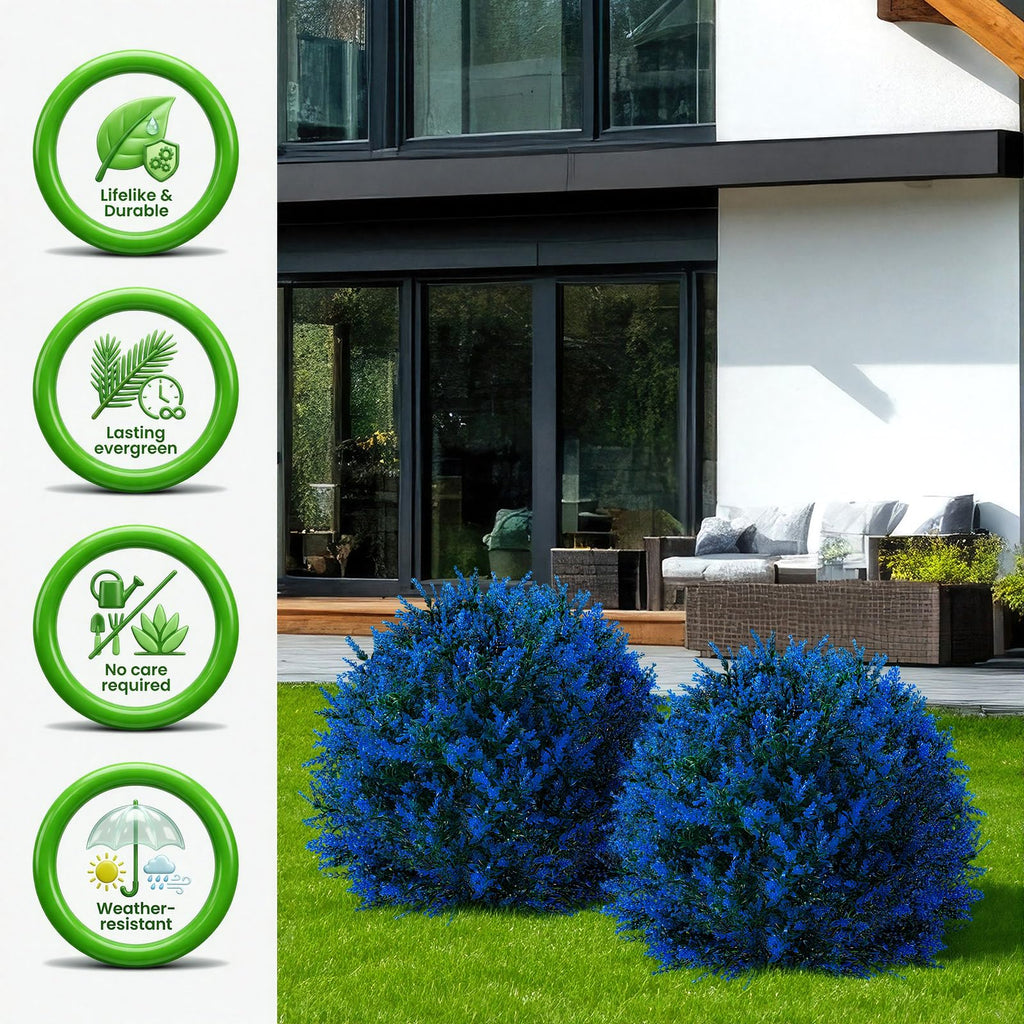 Fall Artificial Topiary Trees Outdoor, Blue