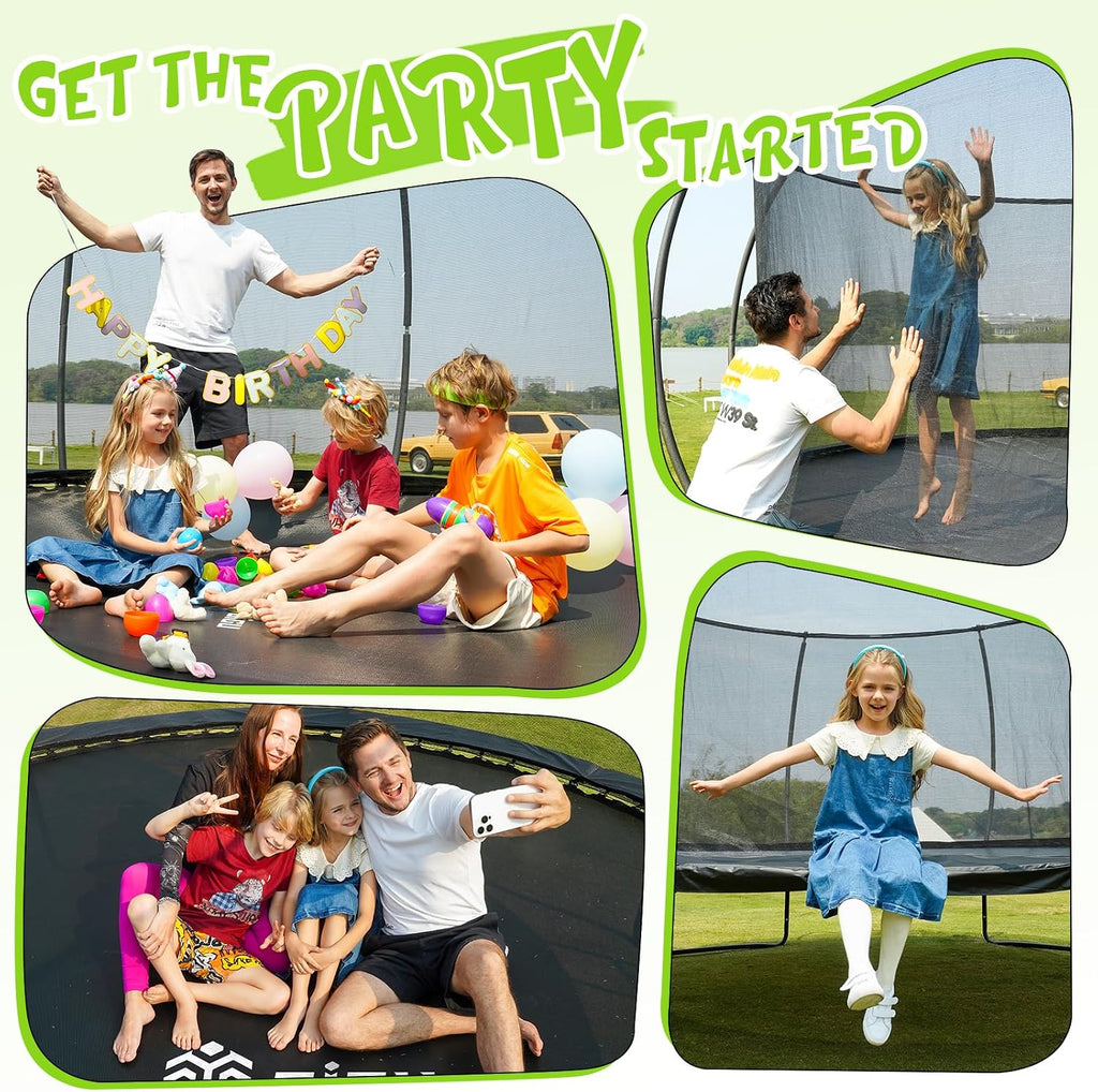 10FT 12FT 14FT 15FT 16FT Recreational Trampolines with Enclosure Net and Ladder and Anti-Rust Coating, ASTM Approved
