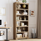 6 Tier Bookshelf, 75" Tall Farmhouse Bookcase