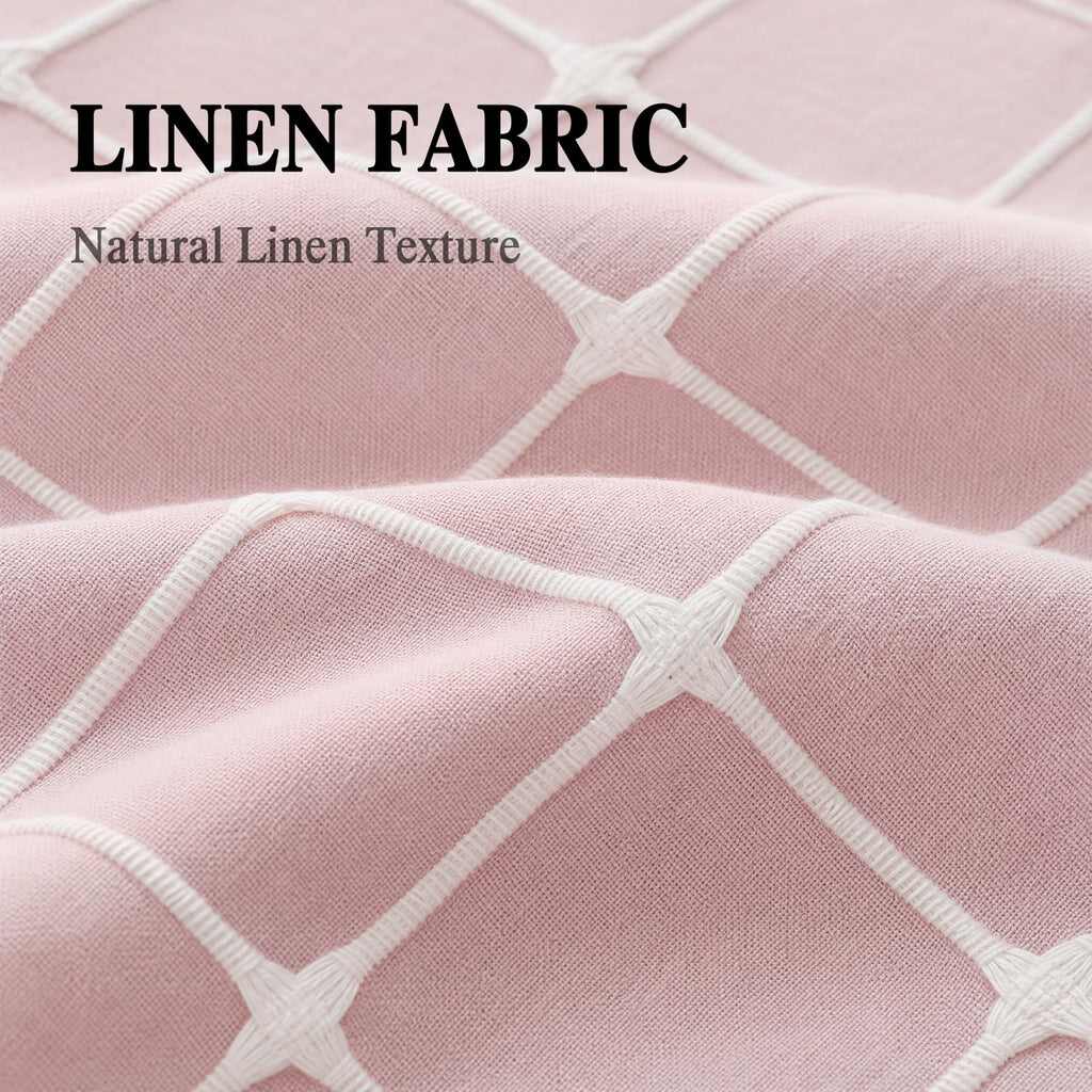 Farmhouse Button Plaid-Pink-Pink Stripe 72"W x 72"L
