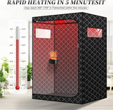 Upgraded Hot Air Sauna, 1 or 2 Person Sauna Tent, 1500W & 159°F Portable Dry Wind Saunas, with 660nm Red Light