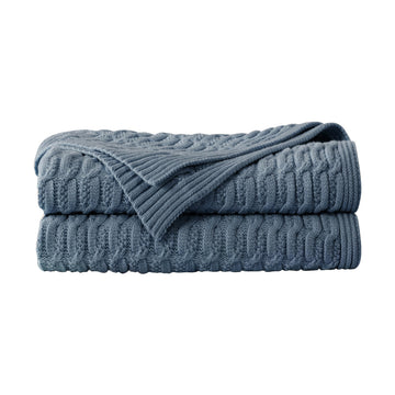 Cable Knit Throw Blanket - Super Soft, Warm & Lightweight Knitted Jacquard Throw Blanket for Couch, Sofa, Bed, Chair