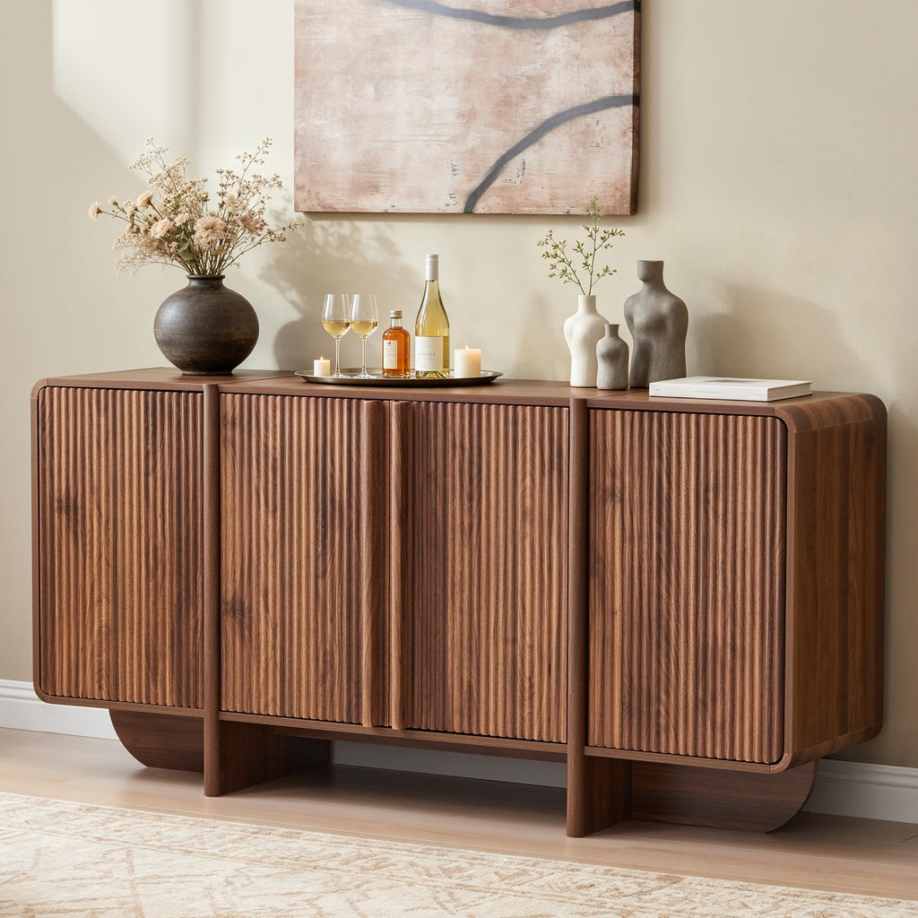 63'' Fluted Sideboard Buffet Cabinet with Storage(4 Door)