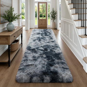 Runner Rugs for Long Hallway Bedroom Kitchen, Blue Grey