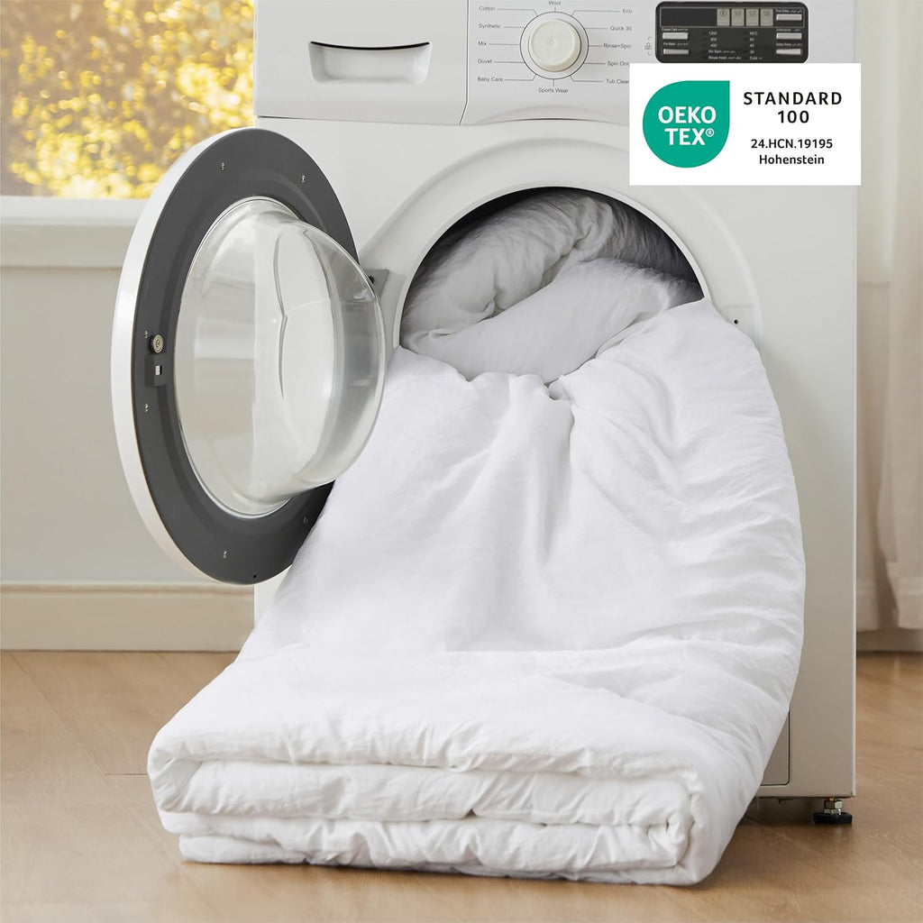 Comforter Set, White Soft Prewashed Bedding for All Seasons, 3 Pieces GentleSoft Bed Set