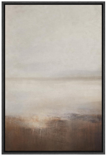 Framed Canvas Print Wall Art Muted Horizon Abstract Earth Tones Illustrations Modern Art Decorative Relax/Calm