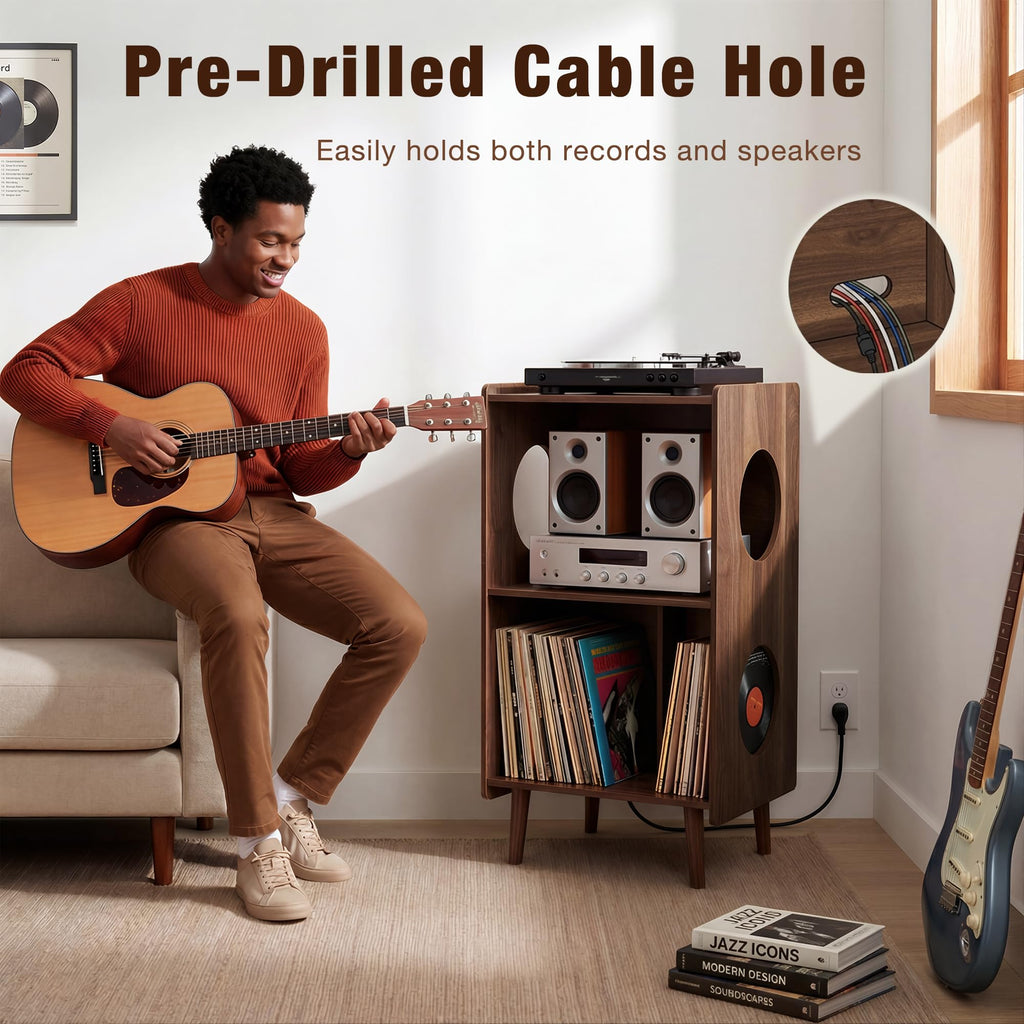 Record Player Stand, Turntable Stand with Vinyl Record Storage