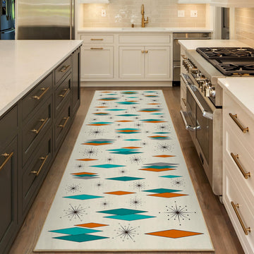 Mid Century Modern Rug Runner s Atomic Retro Kitchen Runner Rug Non Slip Carpet Washable Runners s Entryway