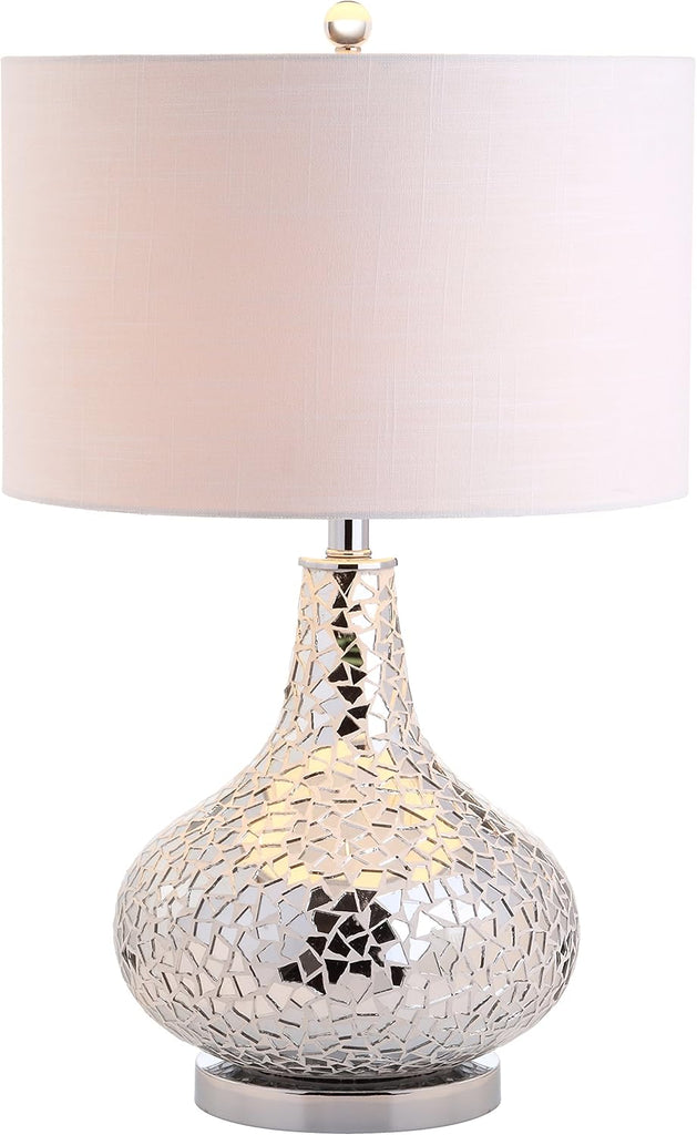 JYL1056A Emilia 26" Mirrored Mosaic LED Table Lamp Contemporary Glam Bedside Desk Nightstand Lamp Li