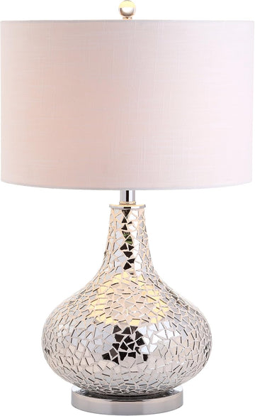 JYL1056A Emilia 26" Mirrored Mosaic LED Table Lamp Contemporary Glam Bedside Desk Nightstand Lamp Li