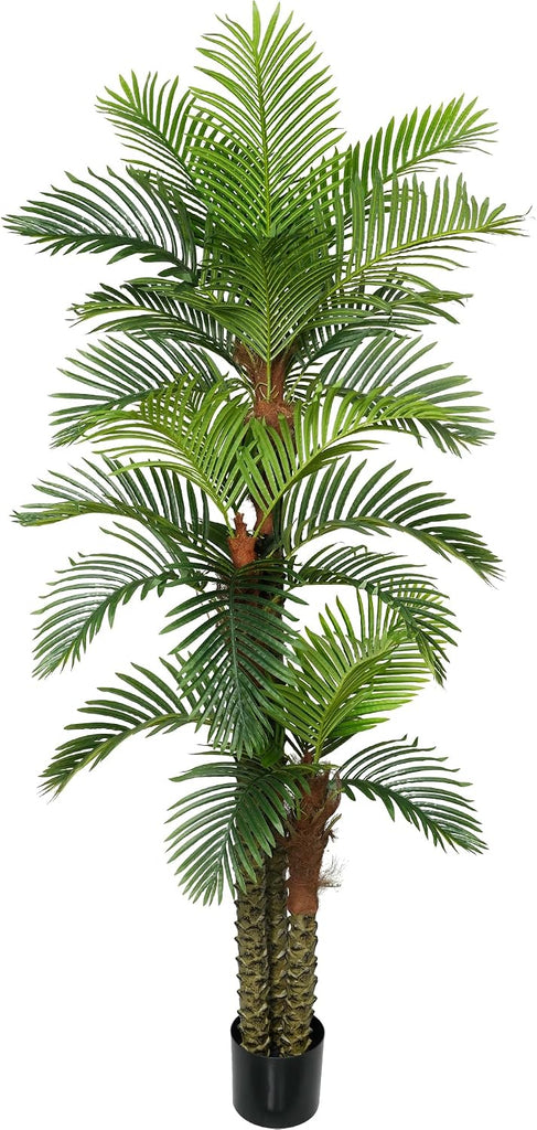Palm Tree 8FT Tall Large Faux Trees with Realistic Leaves, Fake Floor Potted Artificial Plants Living Room Decor