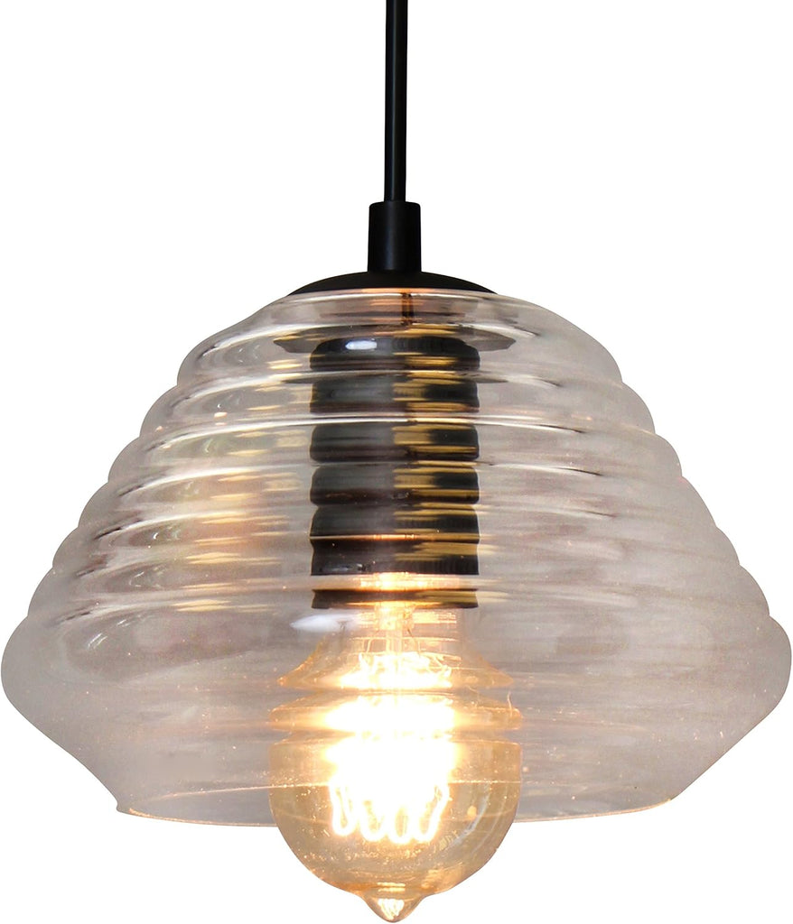 Torus Triangle Industrial Pendant with Clear Glass