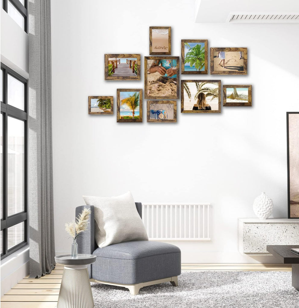 Picture Frame Set 10 pack, Farmhouse Photo Frames, Gallery Wall Frame Collage, with Two 8x10, Four 5x7, Four 4x6